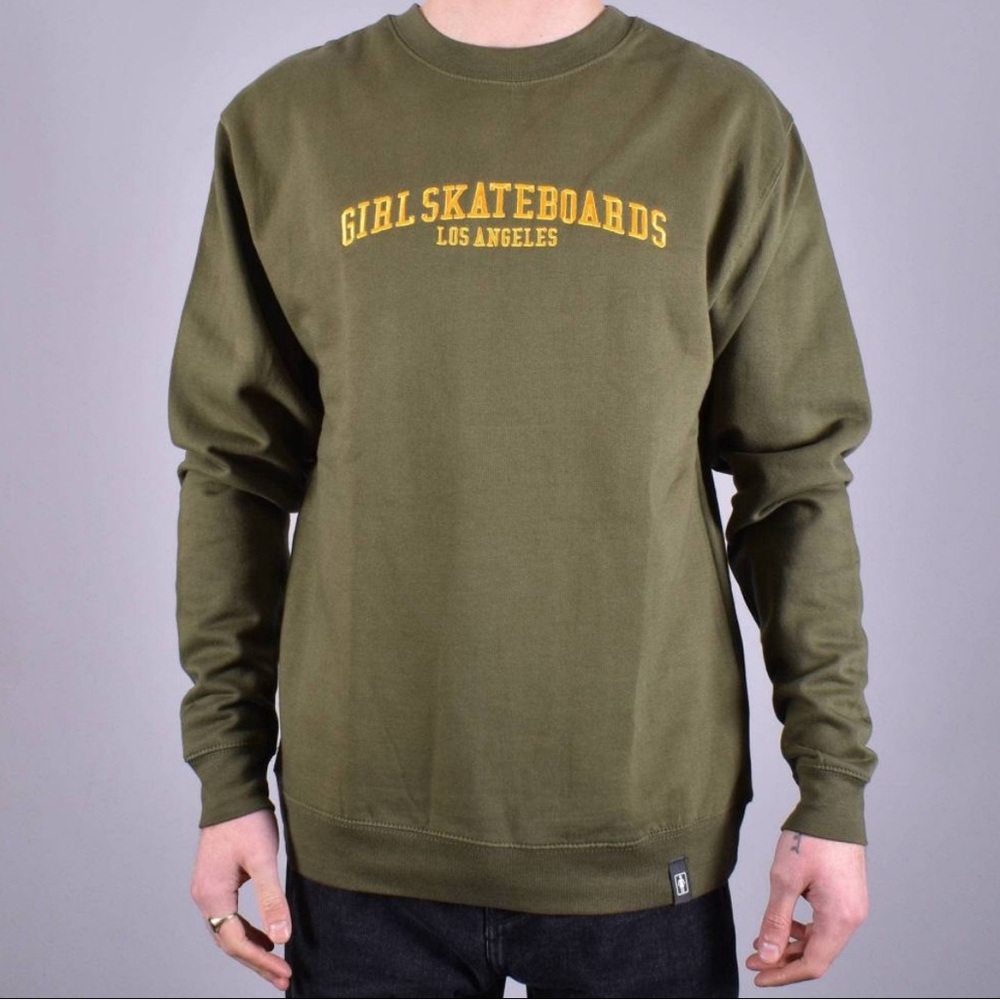 Girl Skateboards Team Crewneck - Army Green